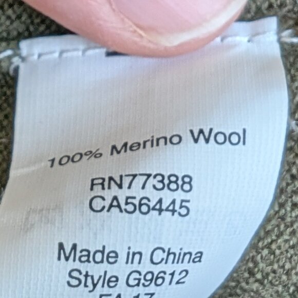 Madewell Merino Wool Sweater Lightweight Olive Green Hi-Lo Hem Fall Vibes - Picture 2 of 5